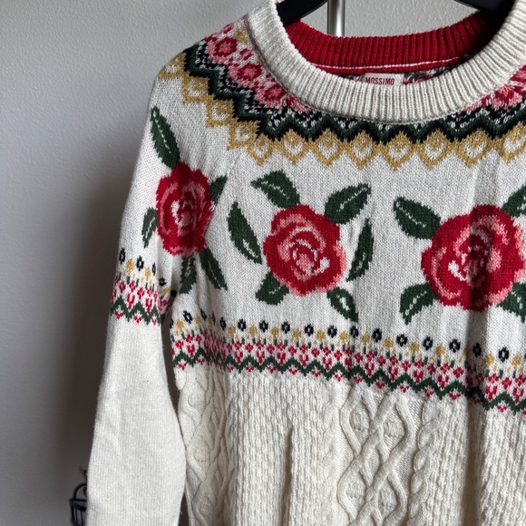 Mossimo Rose Knit Pullover Sweater Cottage Core Sz XS - Picture 2 of 8